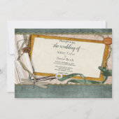 Eleganter Chic Vintag Stilvolle dekorative Hochzei Einladung (Vorderseite)