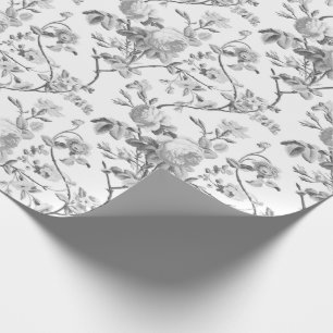 Eleganter Chic Vintage Graue Rose Blume Geschenkpapier