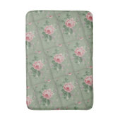 Eleganter Chic-Vintage rosa Rosen-Blumen Badematte (Vorderseite Vertikal)
