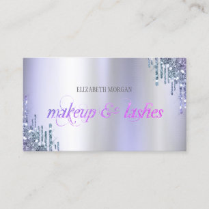 Eleganter Chic Violet Glitzer Tropfen Beruflich Visitenkarte