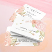 Eleganter Chic Wasserfarbe Rosa und Pfirsichblüte Visitenkarte
