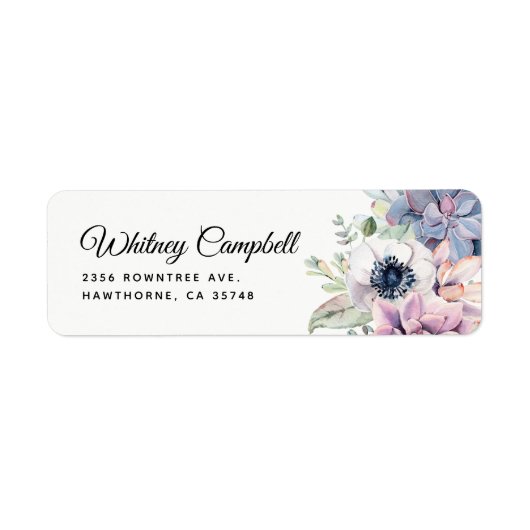 Eleganter Chic Watercolor Succulent Florals (Vorne)