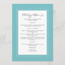 Eleganter Chic Wedding Modern Chic Aqua Green Menükarte