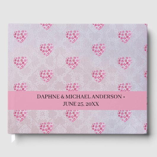 Eleganter Chic Wedding Modern Simple Lila Pink Gästebuch (Vorderseite)