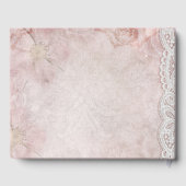 Eleganter Chic Wedding Modern Simple Pink and Gold Gästebuch (Rückseite)