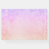 Eleganter Chic Wedding Modern Simple Pink and Gold Gästebuch (Rückseite)