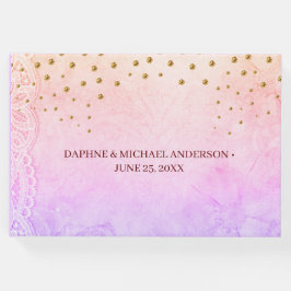 Eleganter Chic Wedding Modern Simple Pink and Gold Gästebuch