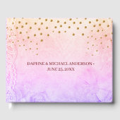 Eleganter Chic Wedding Modern Simple Pink and Gold Gästebuch (Vorderseite)