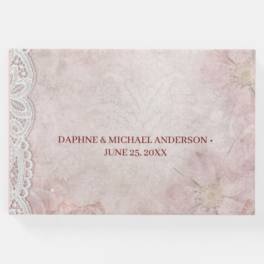 Eleganter Chic Wedding Modern Simple Pink Gästebuch (Vorderseite)