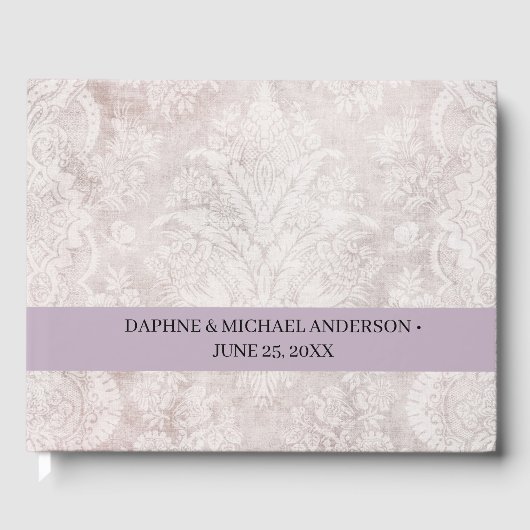 Eleganter Chic Wedding Modernes Einfaches Lila Gästebuch (Vorderseite)