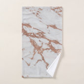 Eleganter Chic white + Rose Gold Glitzer Marmor Badhandtuch Set (Handtuch)