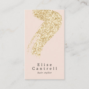 Eleganter ChicgoldGlitter Brushstroke erröten Rosa Visitenkarte
