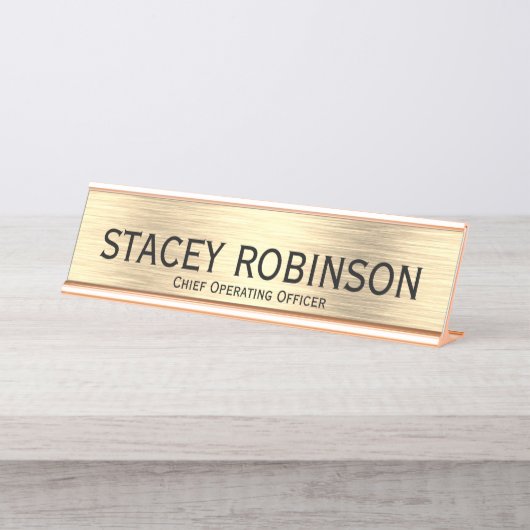 Eleganter Chief Operating Officer Schreibtischnamensplakette (Vorderseite )