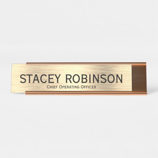 Eleganter Chief Operating Officer Schreibtischnamensplakette (Vorderseite )