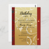 Eleganter chinesischer Chrysanthemum-Geburtstag Ei Postkarte (Vorne/Hinten)