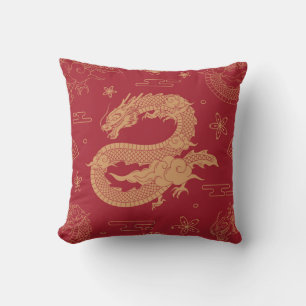 Eleganter chinesischer Drachensamteffekt Kissen