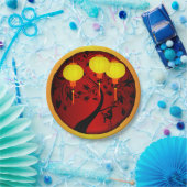 Eleganter chinesischer New Year Monkey mit Goldkla Pappteller (Party)