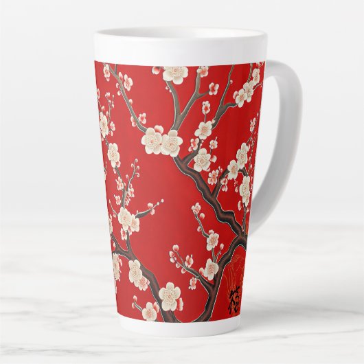 Eleganter Chinesischer Roter Plum Blossom Milchtasse (Rechte Ecke)