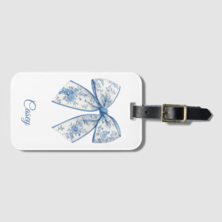 Eleganter Chinoiserie Blue & White Bow Zuhause Acc Gepäckanhänger
