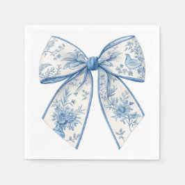 Eleganter Chinoiserie Blue & White Bow Zuhause Acc Serviette