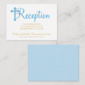 eleganter CHRISTENING oder BAPTISM blauer Empfang Begleitkarte (Vorne/Hinten)