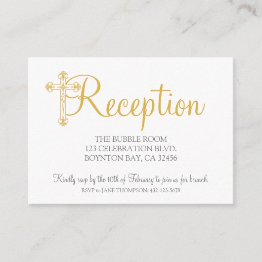 eleganter CHRISTENING oder BAPTISM-Empfang uAwg Begleitkarte (Vorderseite)