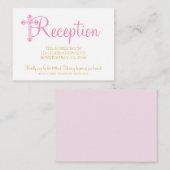 eleganter CHRISTENING oder BAPTISM rosa Empfang uA Begleitkarte (Vorne/Hinten)