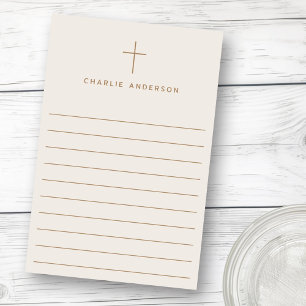 Eleganter Christlicher Kreuzname hellbraun ausgekl Post-it Klebezettel