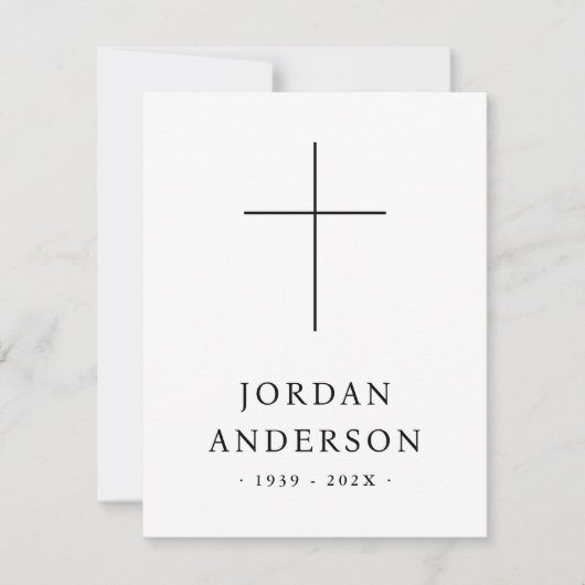 Eleganter Christlicher Name Datum der Beerdigung Dankeskarte (Vorderseite)