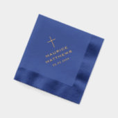 Eleganter Christlicher Name und Datum Servietten Mit Folie (Links)