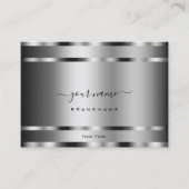 Eleganter Chrome-Effekt Silber-Farben Beruflich Visitenkarte (Vorderseite)