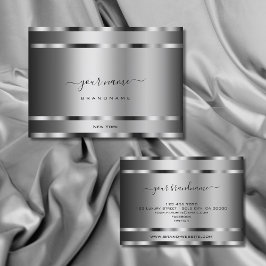 Eleganter Chrome-Effekt Silber-Farben Beruflich Visitenkarte