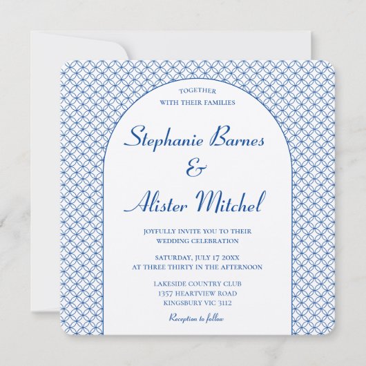 Eleganter Circle Seamless Muster Geometric Stylish Einladung (Vorderseite)