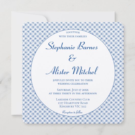 Eleganter Circle Seamless Muster Geometric Stylish Einladung (Vorderseite)
