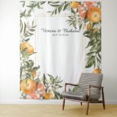 Eleganter Citrus Wedding Foto Stand Hintergrund Wandteppich (Beispiel)