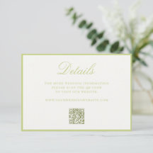 Eleganter Citrusgrüner Hochzeit QR-Code im Old-Mon