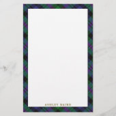 Eleganter Clan-BairdTartan kariert Briefpapier (Vorderseite)