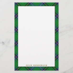 Eleganter Clan Henderson Tartan Kariert Briefpapier