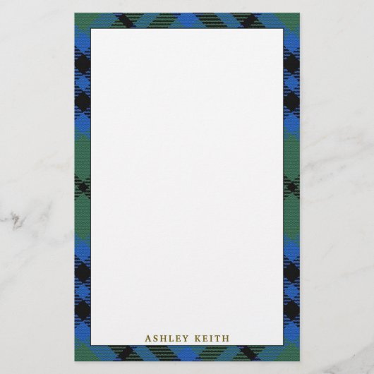 Eleganter Clan-KeithTartan kariert Briefpapier (Vorderseite)