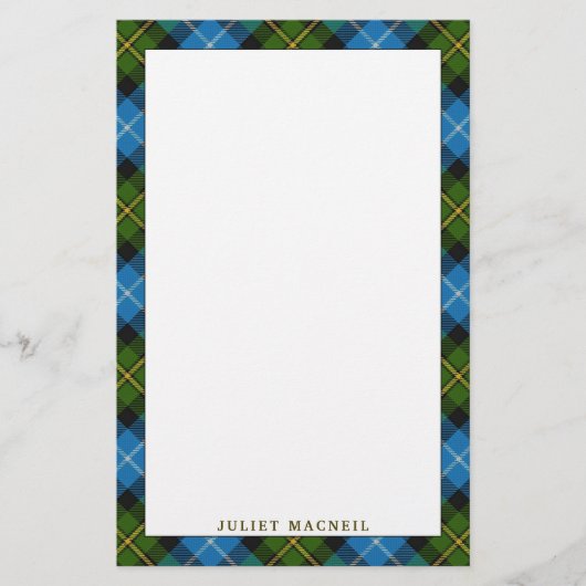 Eleganter Clan MacNeil Tartan kariert Briefpapier (Vorderseite)