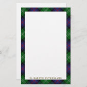Eleganter Clan-SutherlandTartan kariert Briefpapier (Vorne/Hinten)