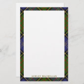 Eleganter Clanmacmillan-JagdTartan kariert Briefpapier (Vorne/Hinten)