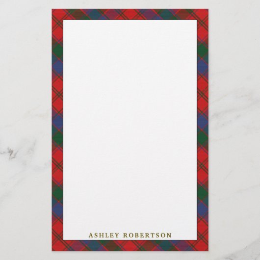 Eleganter ClanRobertsonTartan kariert Briefpapier (Vorderseite)