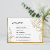 ELEGANTER CLASSANT GOLD FOIL FLORAL EMPFANG BEGLEITKARTE (Stehend Vorderseite)