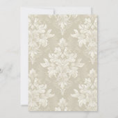 Eleganter Classic Damask Abschluss Einladung (Rückseite)