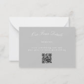Eleganter Classic Light Gray Wedding QR CODE UAWG Mitteilungskarte (Rückseite)