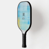 Eleganter Classic Monogram Blue Prism Glass Person Pickleball Schläger (Links)