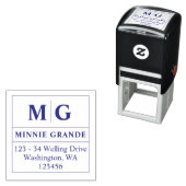 Eleganter Classic Monogram Rücksendeadresse Square Permastempel (Beispiel)
