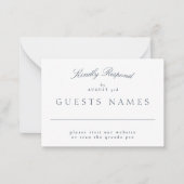 Eleganter Classic Navy Blue Wedding QR CODE UAWG Mitteilungskarte (Vorderseite)