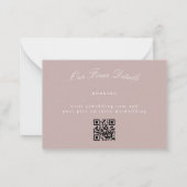 Eleganter Classic Pink Taupe Wedding QR CODE UAWG Mitteilungskarte (Rückseite)